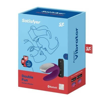 Vibromasseur Satisfyer Double Fun pour Couples avec APP et Télécommande - Violet Vibromasseur Satisfyer Double Fun pour Couples avec APP et Télécommande - Violet