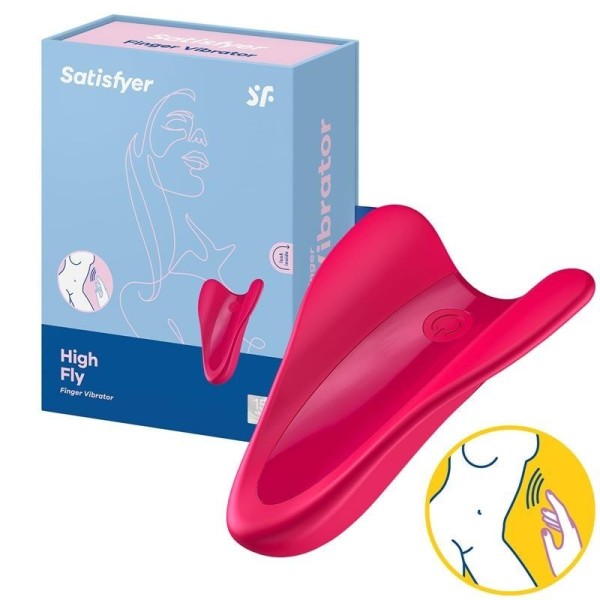 Vibromasseur à doigt SATISFYER High Fly - Rouge