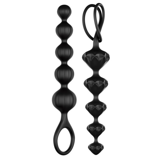 lot de 2 perles anales noires