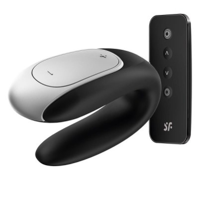 Stimulateur pour Couple Connecté Satisfyer Double Fun-Noir Stimulateur pour Couple Connecté Satisfyer Double Fun-Noir