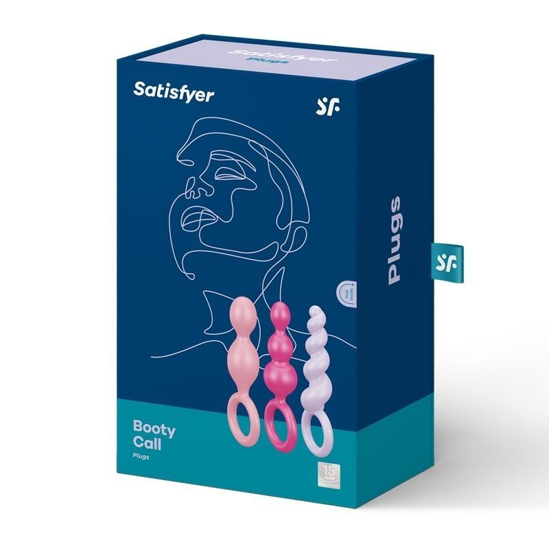 Pack 3 Plugs  Anal Satisfyer Booty Call Colored