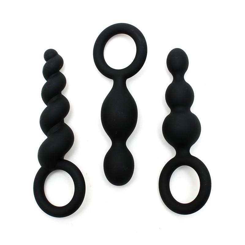 Pack 3 Plugs  Anal Satisfyer Silicone Noir