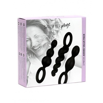 Pack 3 Plugs  Anal Satisfyer Silicone Noir