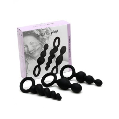 Pack 3 Plugs  Anal Satisfyer Silicone Noir