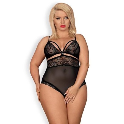 Body 838-TED-1 avec entrejambe ouvert Noir