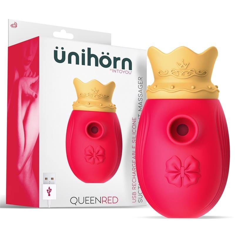 QueenRed Clitoris Sucker with Tongue Massager USB Silicone