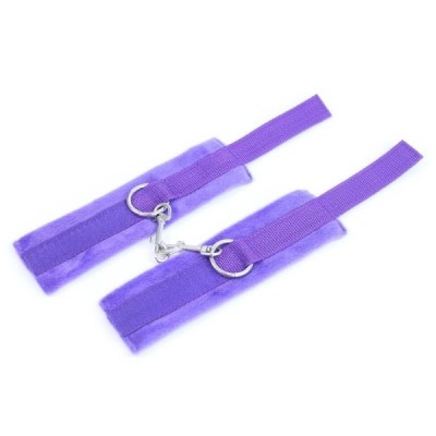 Menottes avec Velcro avec Longue Fourrure Violet
