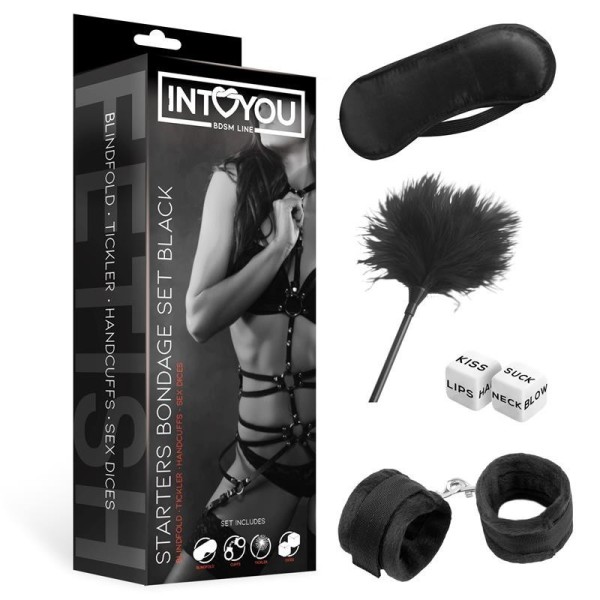 BDSM Kit débutant 4 Pièces Noir